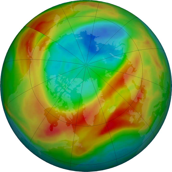 Arctic ozone map for 02 March 2020